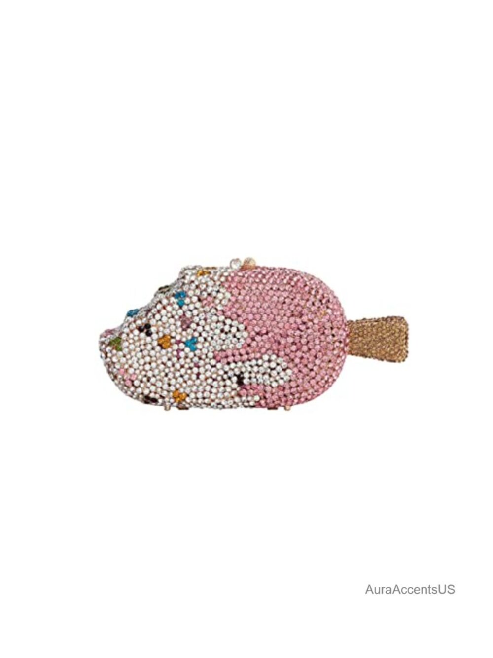 Ice Cream Shape Glitter Rhinestone Evening Clutch Shoulder Bag